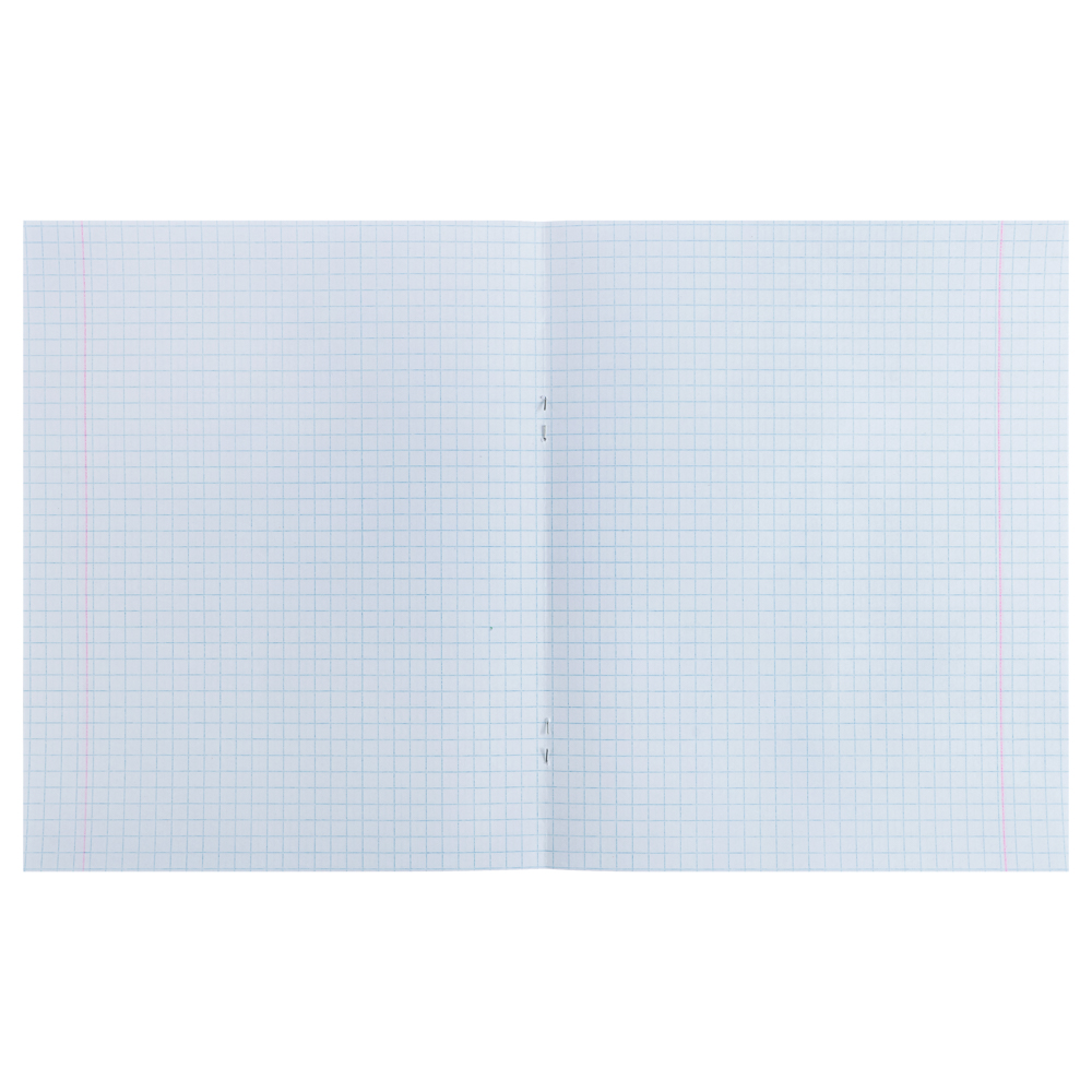 Тетрадь школьная 18 л., в клетку, БЕЛЫЕ ЛИСТЫ, ЗЕЛЕНАЯ обложка, скрепка, арт.№ 526-345