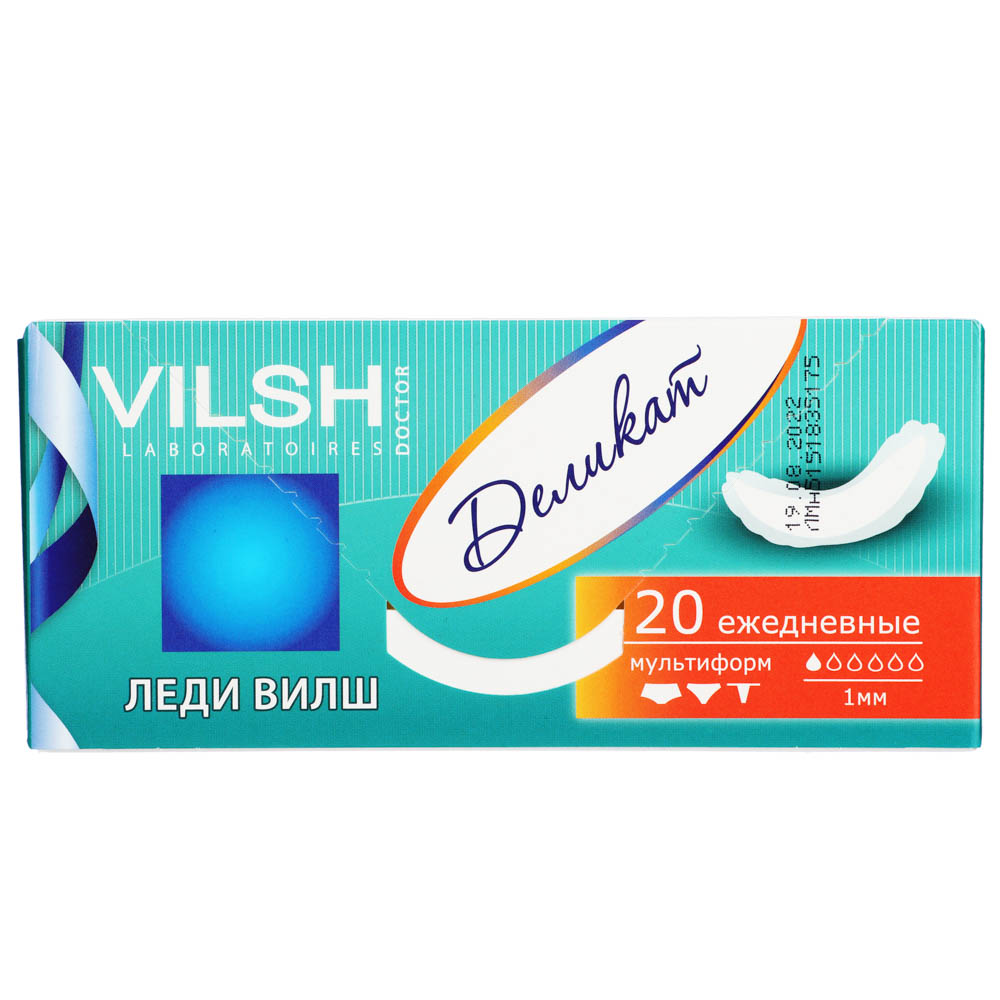 Прокладки ежедневные ЛЕДИ ВИЛШ Delicate, к/у, 20 шт, арт.№ 939-028