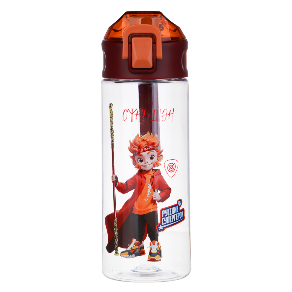 BY Русские Супергерои, Бутылка спортивная, 7,3x21,3 см, 600мл,"Сунь Шэн", PC, PP, арт.№ 088-099