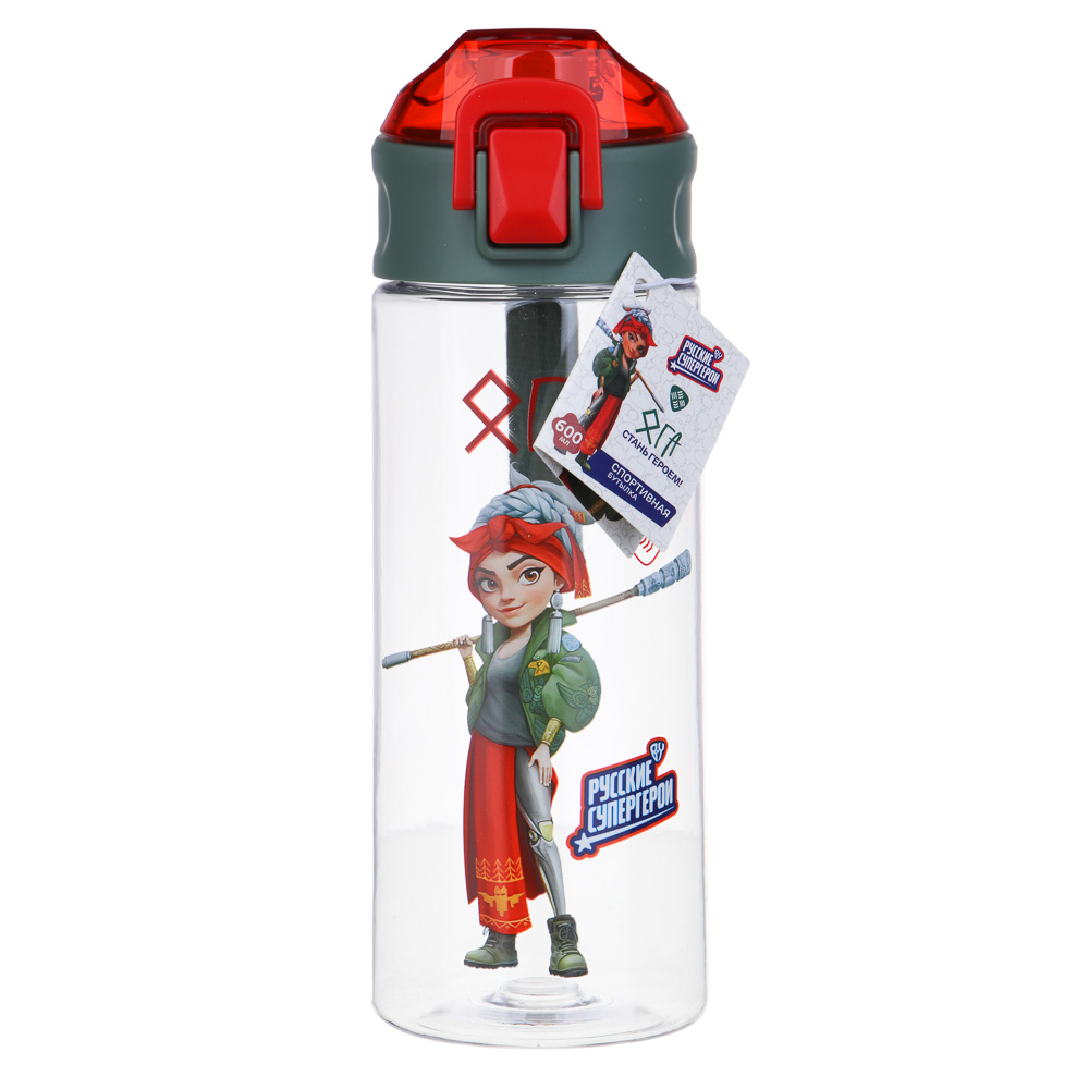 BY Русские Супергерои Бутылка спортивная, 7.3x21.3см, 600мл,"Яга", PC, PP, арт.№ 088-101