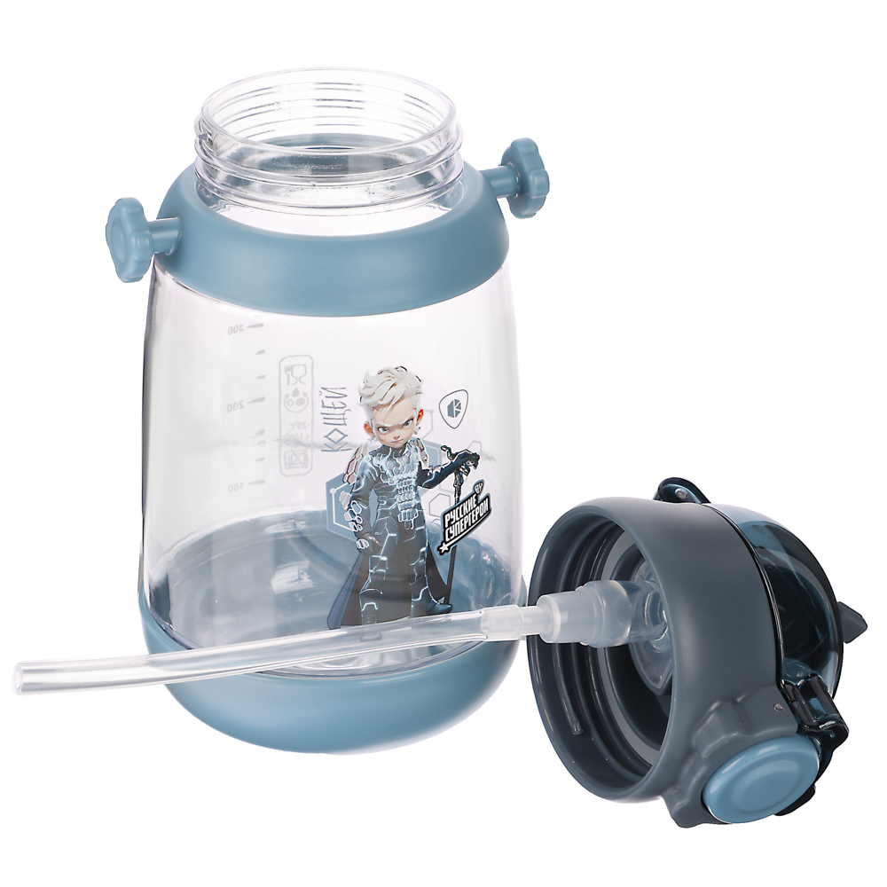 BY Русские Супергерои Бутылка детская с поильником, 8.5x19см,520мл,"Кощей" PC, PP, силикон, арт.№ 088-104