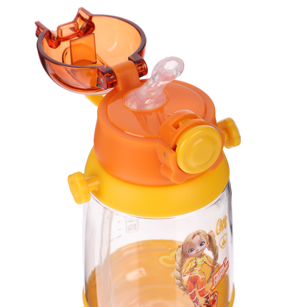 BY Русские Супергерои Бутылка детская с поильником, 8.5x19см,520мл,"Заря" PC, PP, силикон, арт.№ 088-106