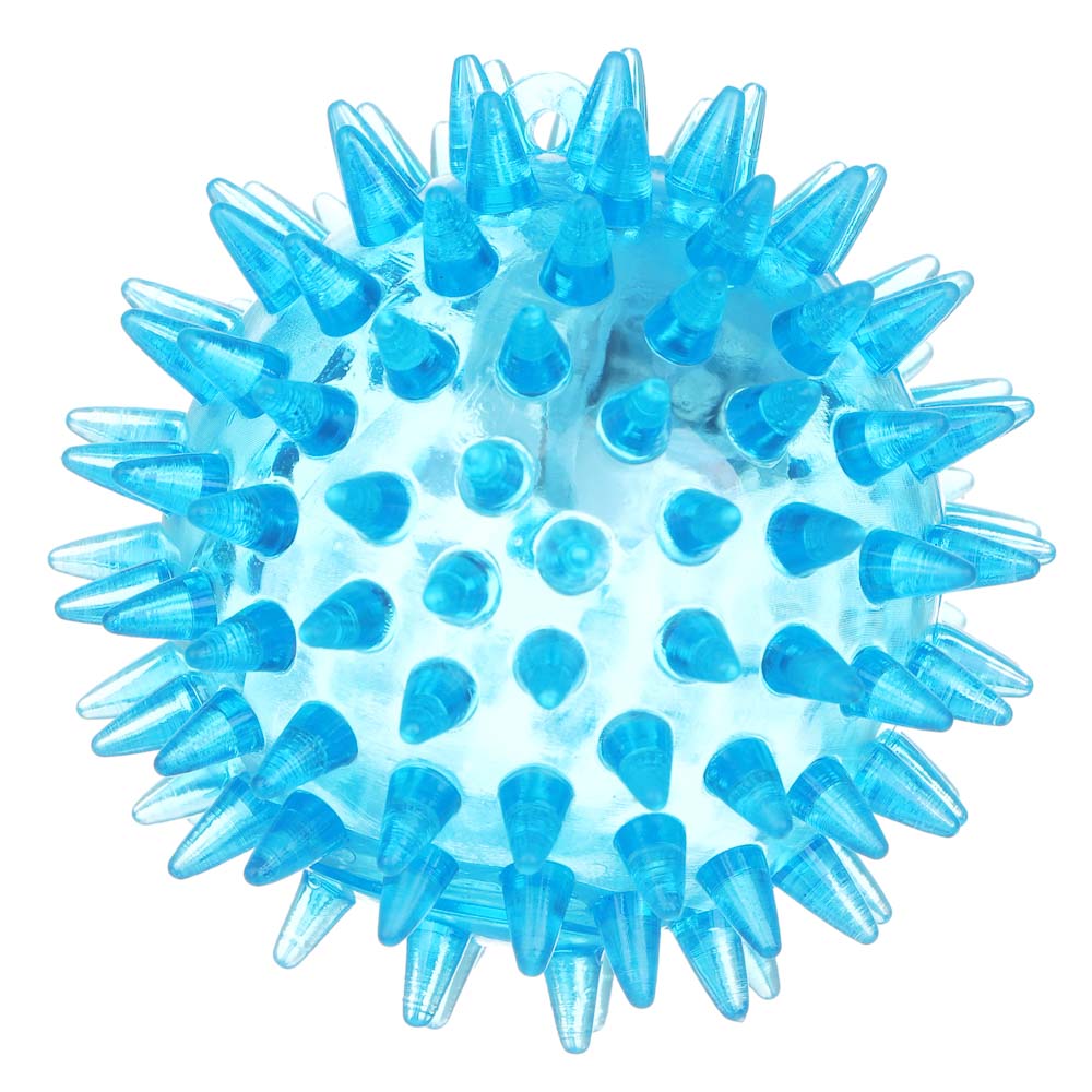 ИГРОЛЕНД Мяч световой "Попрыгунчик-Шипы" прозрачный, 3хLR41, резина, d6,5см, 6 цветов, арт.№ 252-260