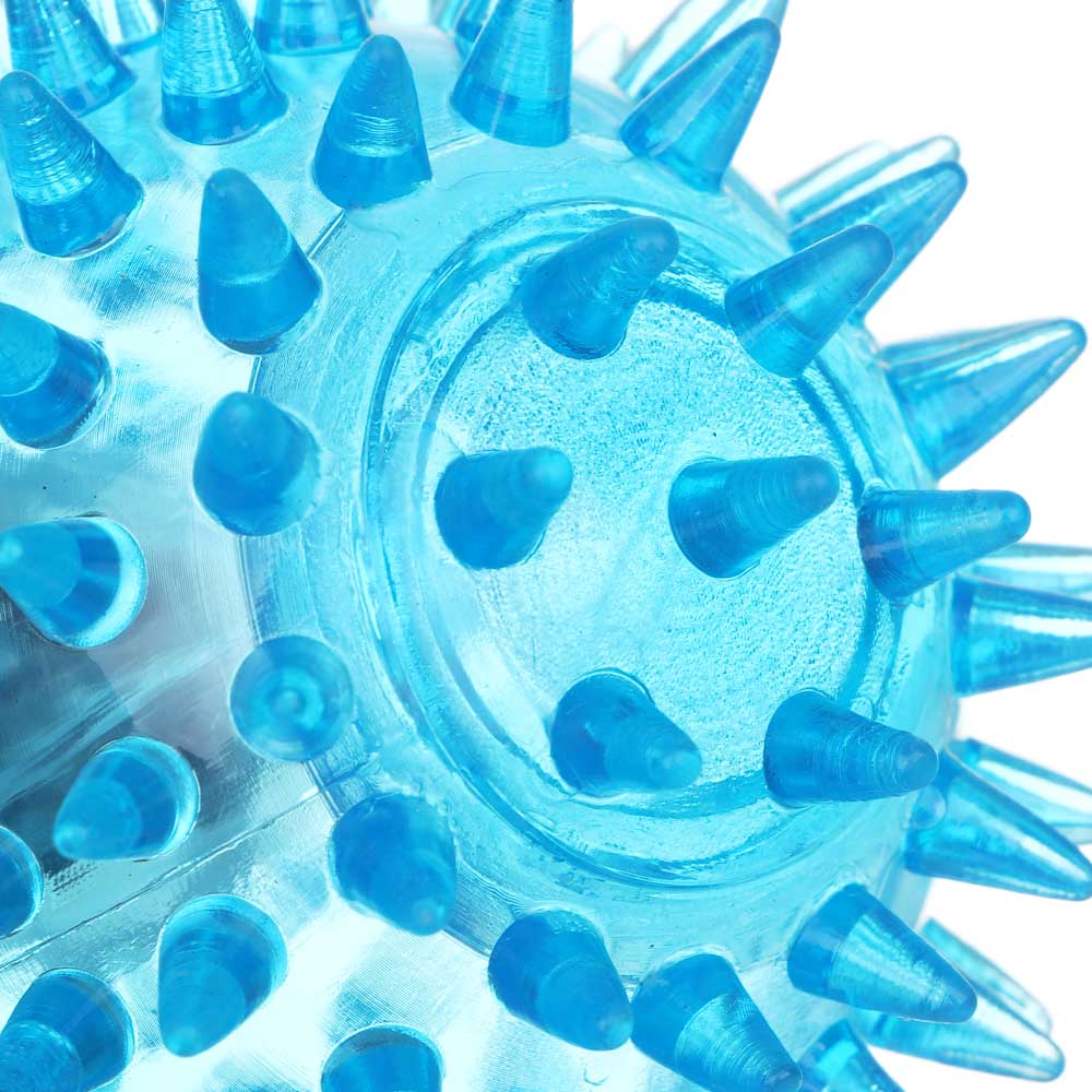 ИГРОЛЕНД Мяч световой "Попрыгунчик-Шипы" прозрачный, 3хLR41, резина, d6,5см, 6 цветов, арт.№ 252-260