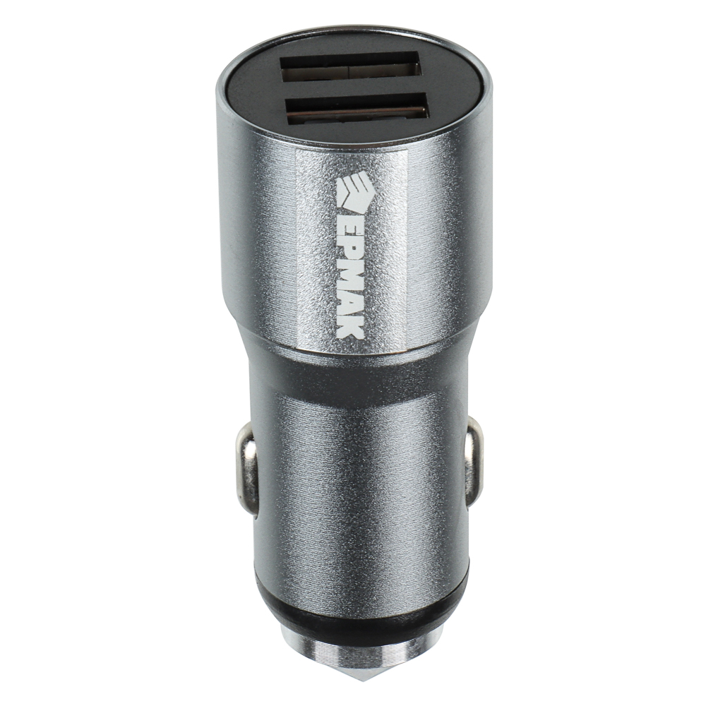 ЕРМАК Устройство зарядное автомобильное, 2 порта, 12/24В, металл, арт.№ 738-020