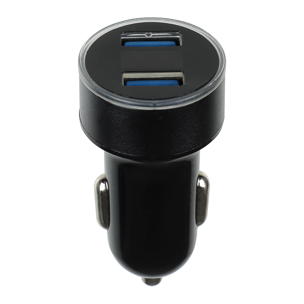 ЕРМАК Зарядное устройство в авто с дисплеем, 2xUSB, 3.1А, 12/24В, пластик, арт.№ 738-024
