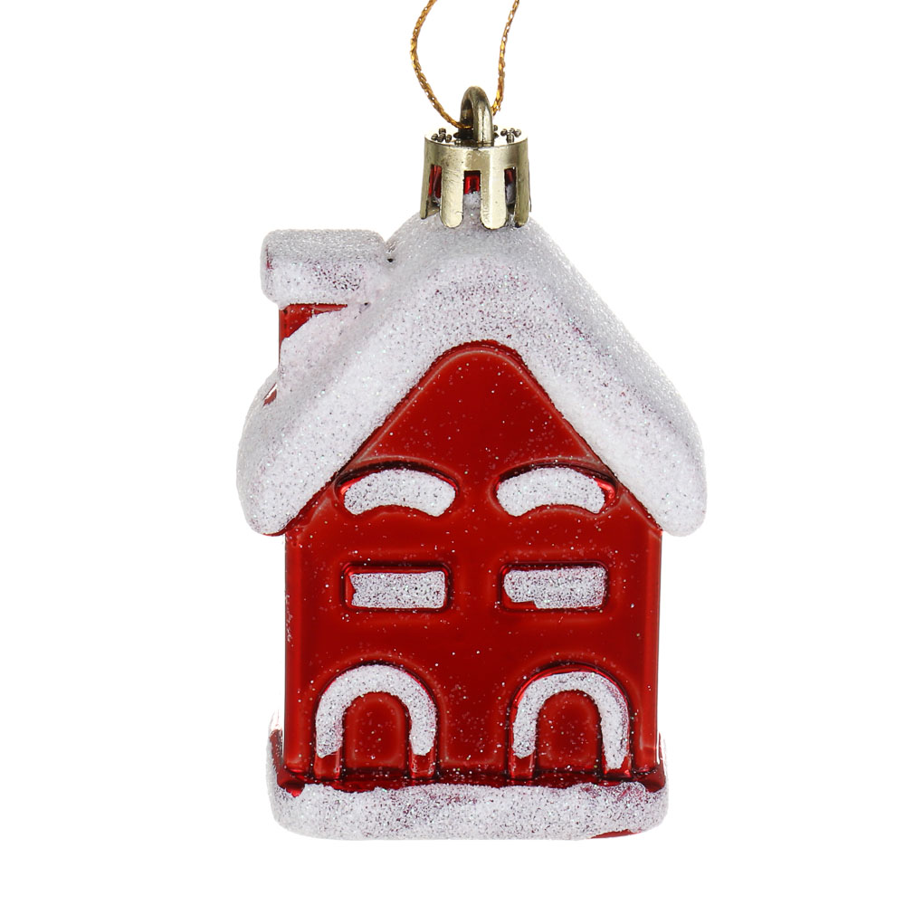 СНОУ БУМ Набор декоративных украшений "Домики" 2шт, 4,5x3x7,5см, пластик, арт.3, арт.№ 374-572