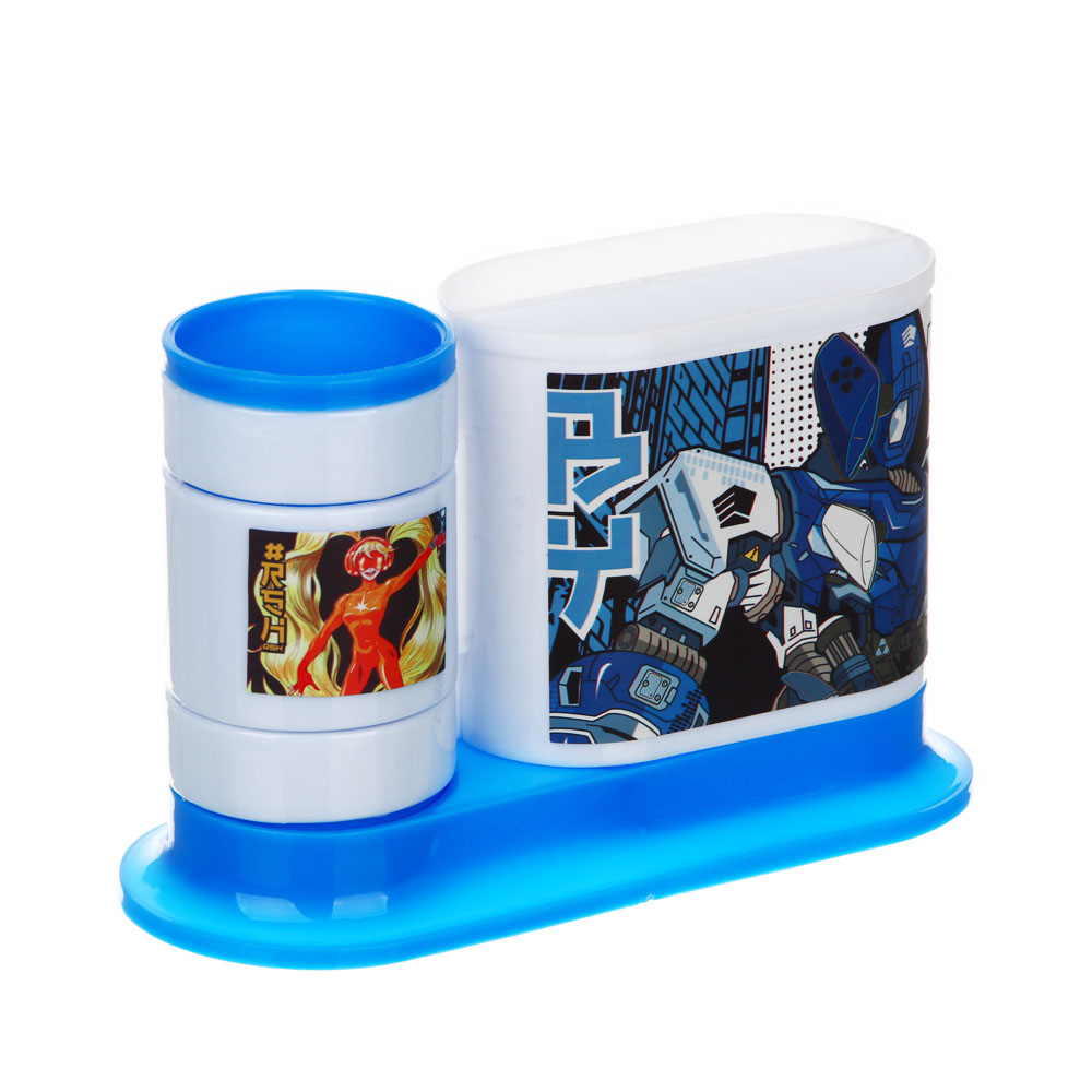 BY РУССКИЕ СУПЕРГЕРОИ Органайзер канц. 7 пр.:(ножн., 2 кар., точилка, трафарет, линейка, подст.), пл, арт.№ 234-055