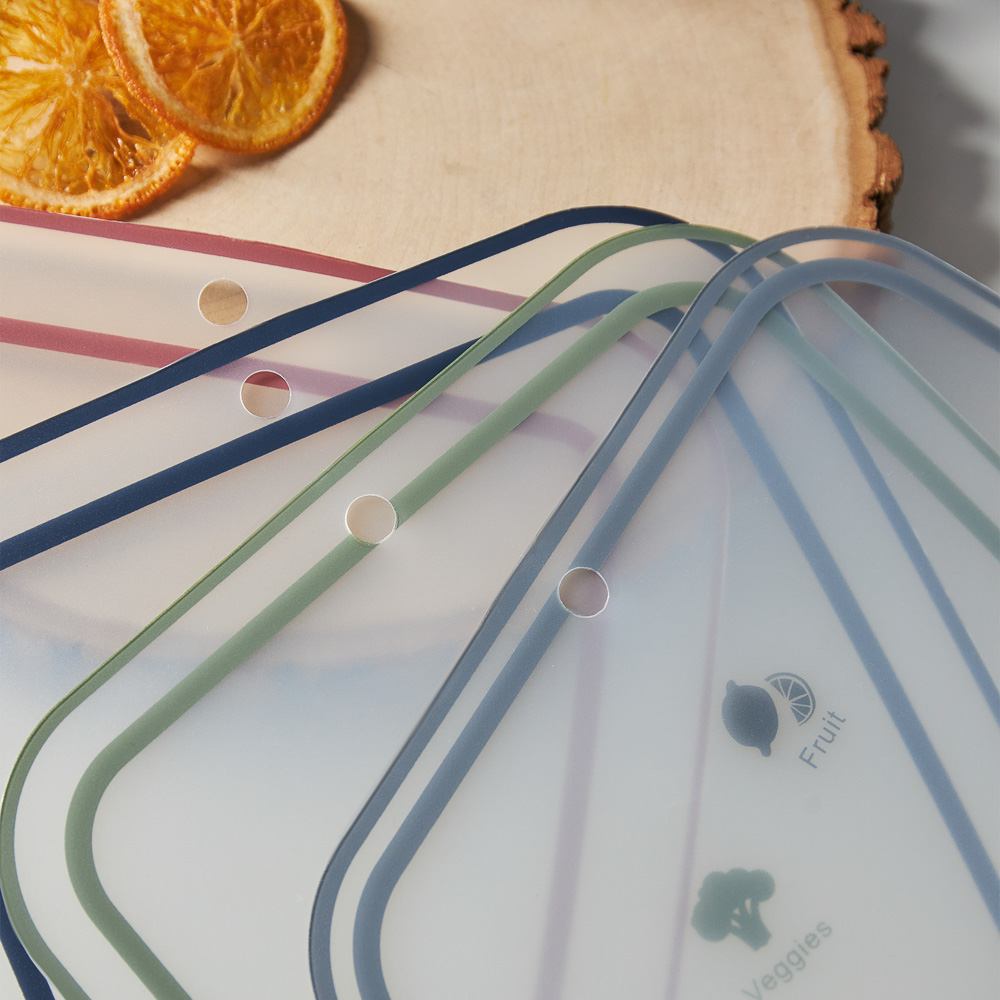 SATOSHI Ривьера Набор досок разделочных гибких 4шт, 28х21см, фрукты\овощи\рыба\мясо, пластик, арт.№ 852-147