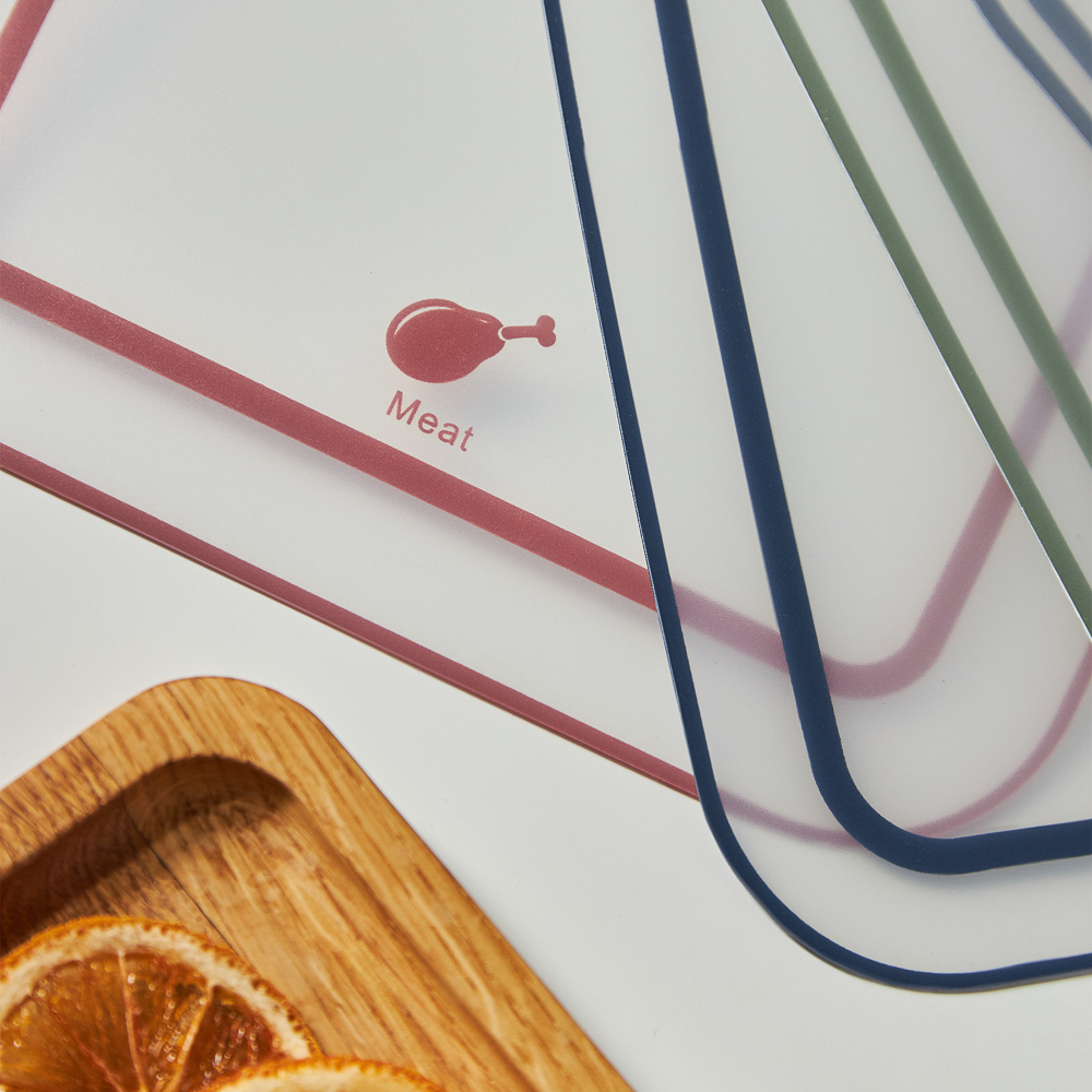 SATOSHI Ривьера Набор досок разделочных гибких 4шт, 28х21см, фрукты\овощи\рыба\мясо, пластик, арт.№ 852-147