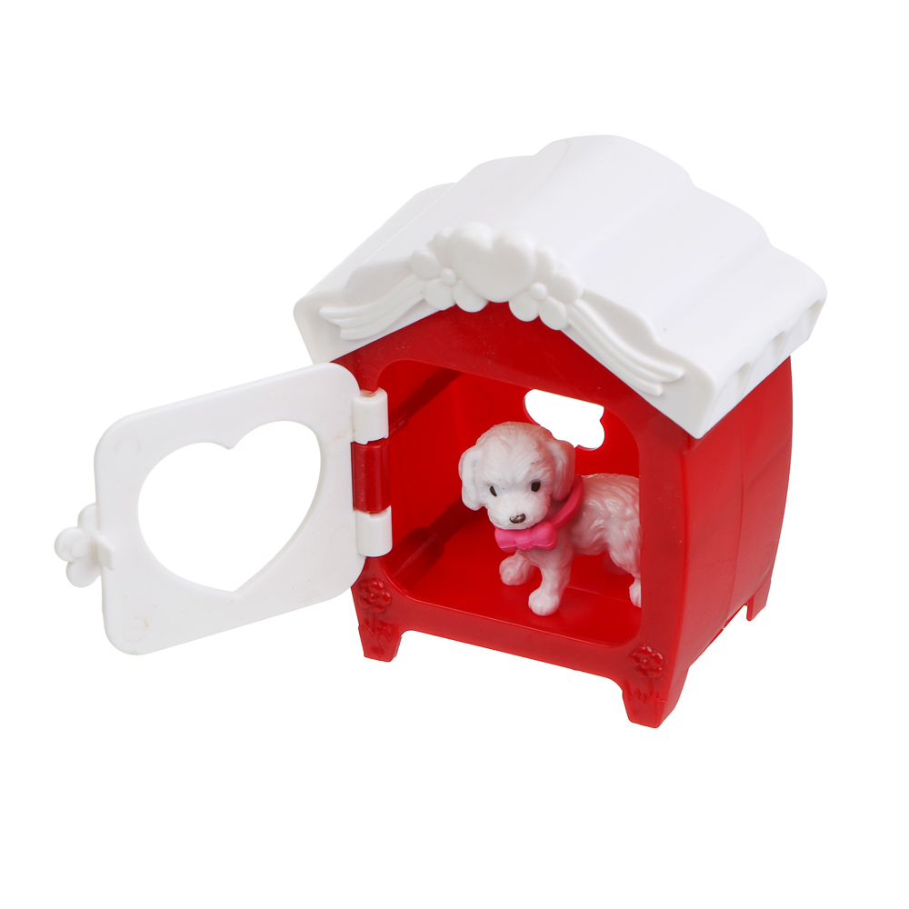 ИГРОЛЕНД Питомец с акс. "Дружок в будке" ABS, PP, 8х5х12 см, 6 диз., арт.№ 258-101