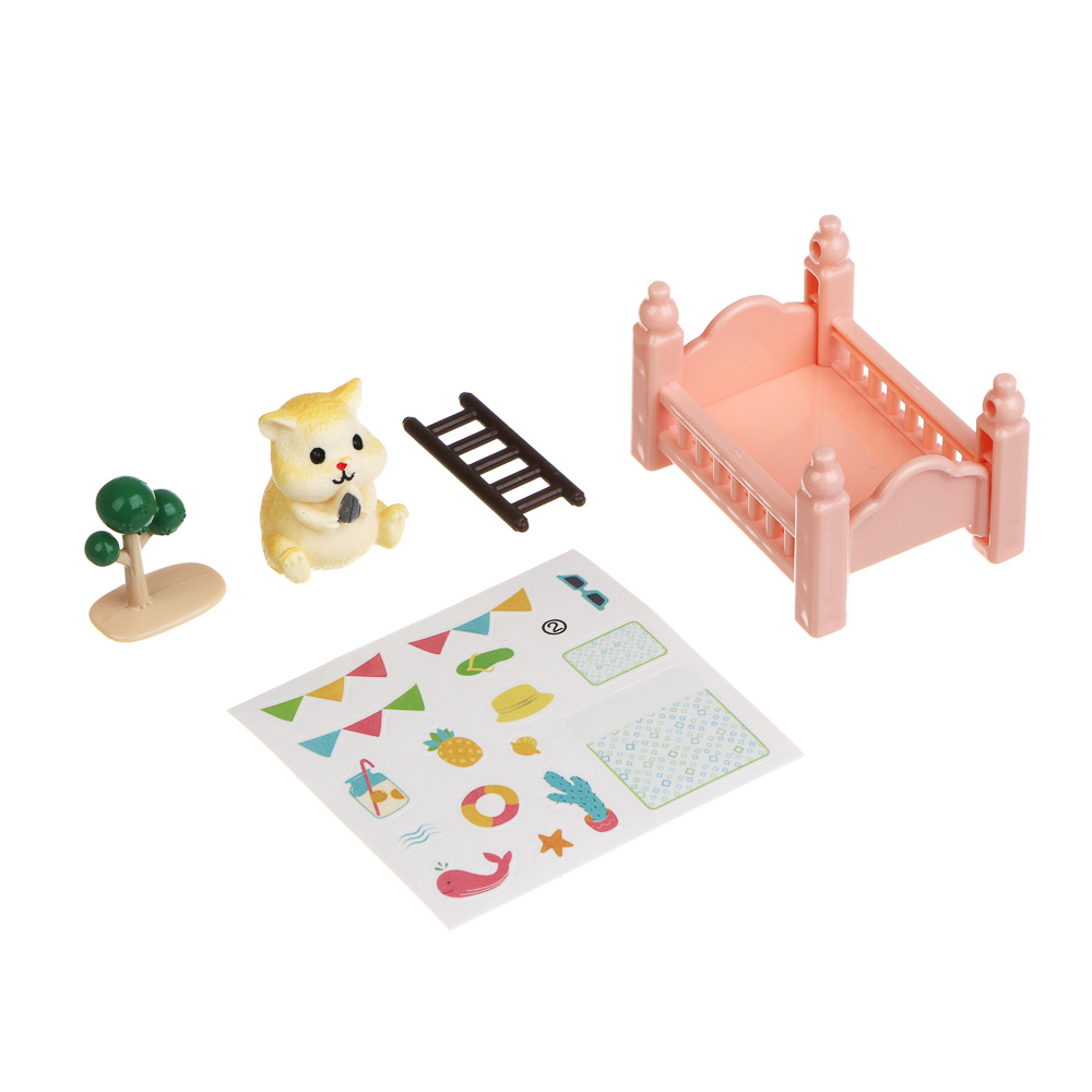 ИГРОЛЕНД Питомец с акс. "Хомяк в спальне",  ABS, PP, 8х5х12 см, 6 диз., арт.№ 258-102