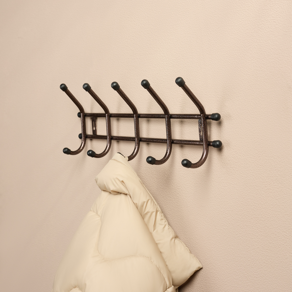 Вешалка настенная "Уют 5" 5 крючков, металл, медный антик, ВНУ51, арт.№ 465-220