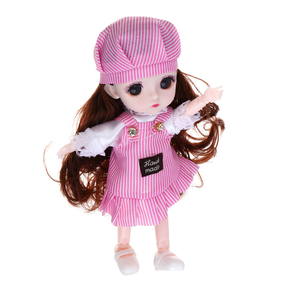 ИГРОЛЕНД Кукла шарнирная с чудными глазами, 15 см, в ПВХ боксе, PVC, PP, 6,5х10х30 см, 4 дизайна, арт.№ 436-155