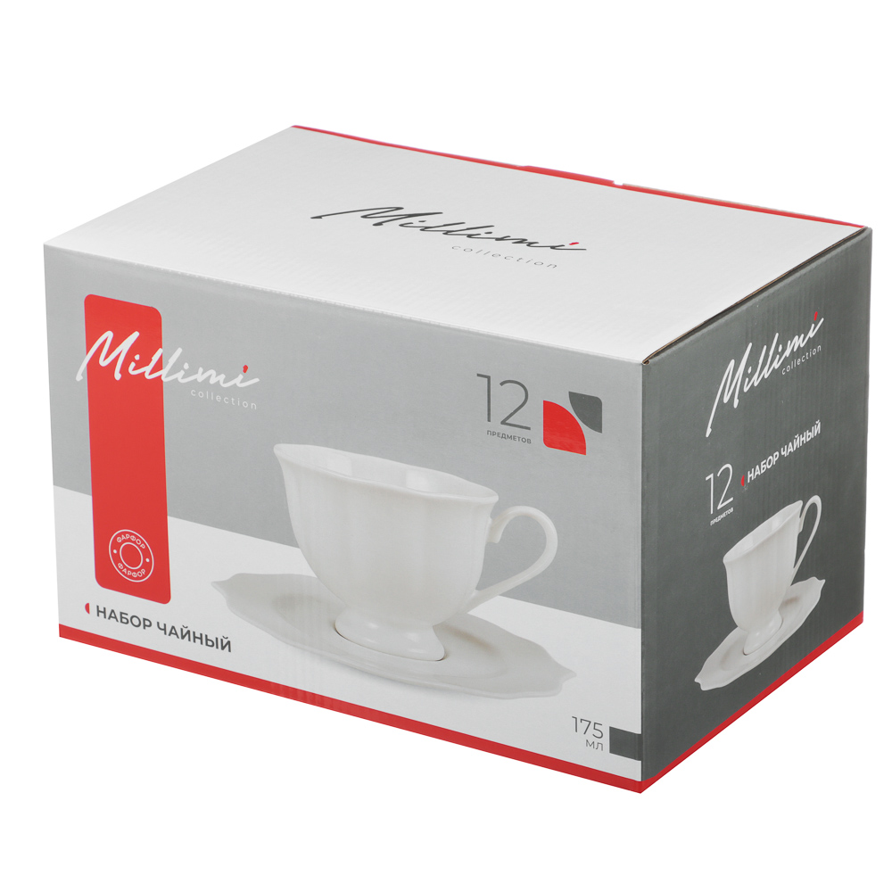Набор чайный 12 пр., 175мл, MILLIMI, Лаура, фарфор, арт.№ 802-551