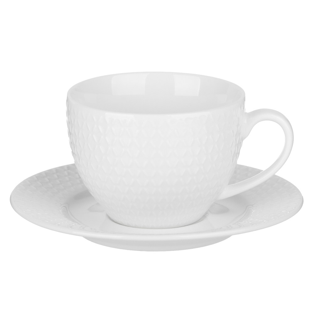Набор чайный 4 пр., 260мл, MILLIMI, ромб белый, фарфор, арт.№ 802-558