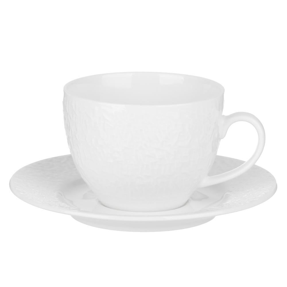 Набор чайный 2 пр., 275мл, MILLIMI, Узоры белые, фарфор, арт.№ 802-560