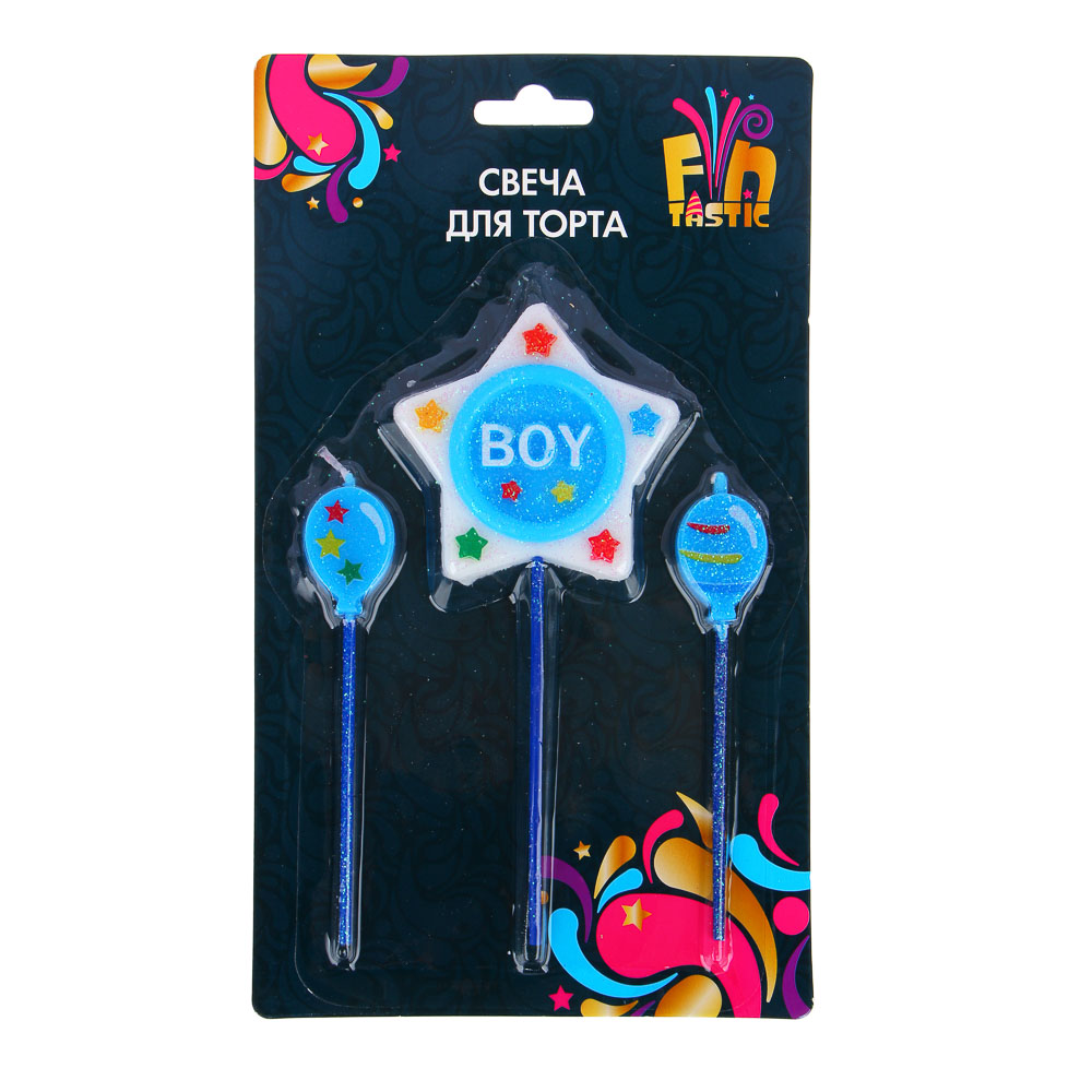 FNtastic Свеча для торта, BOY, GIRL, 16 см, 22 цвета, арт.№ 506-217