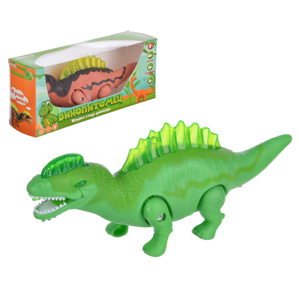 ИГРОЛЕНД Игрушка в виде динозавра, звук, свет, движение., ABS, 2АА, 24,6х10,5х6,6см, 4 дизайна, арт.№ 274-177