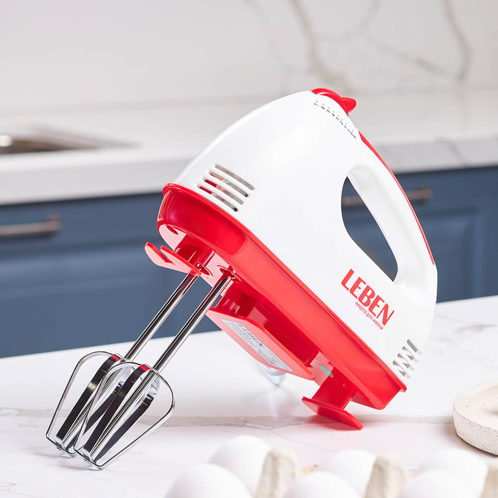 LEBEN Миксер кухонный 100Вт, 7 скоростей, 4 насадки с коробочкой, арт.№ 269-012