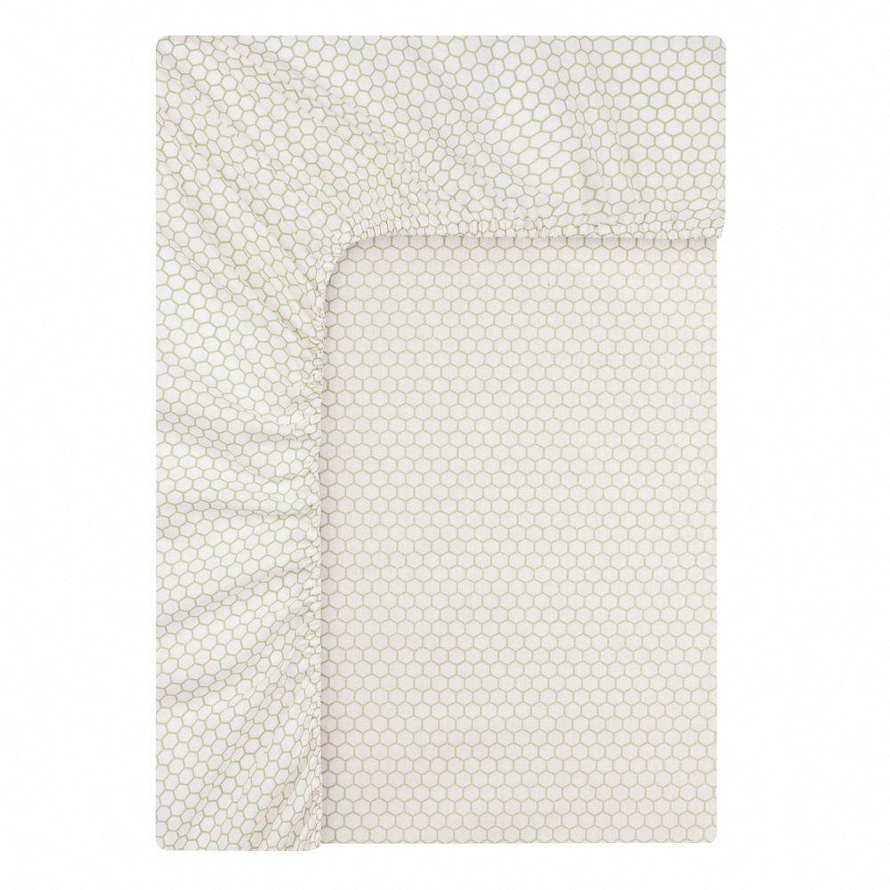 PROVANCE Эвкалипт Простыня на резинке 180х200х20см, 100% хлопок, поплин, зеленый, арт.№ 432-254