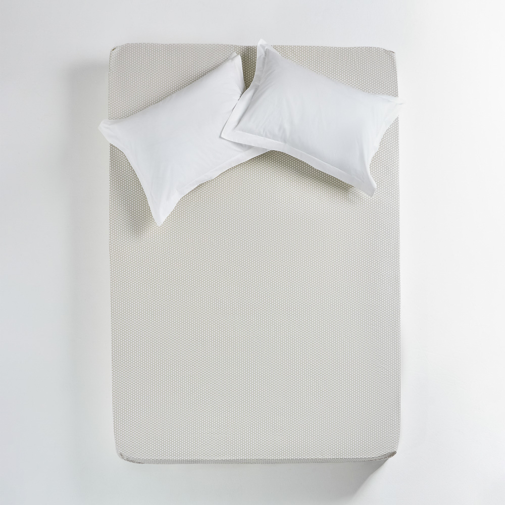 PROVANCE Эвкалипт Простыня на резинке 200х200х20см, 100% хлопок, поплин, зеленый, арт.№ 432-255