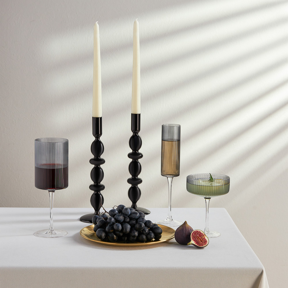 BY COLLECTION Black Line Набор бокалов для вина, 2шт., 500 мл, 8х22 см, стекло, арт.№ 820-851