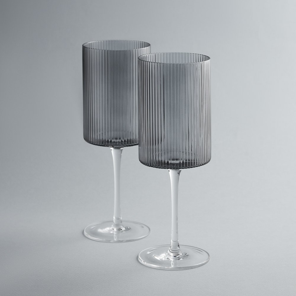 BY COLLECTION Black Line Набор бокалов для вина, 2шт., 500 мл, 8х22 см, стекло, арт.№ 820-851