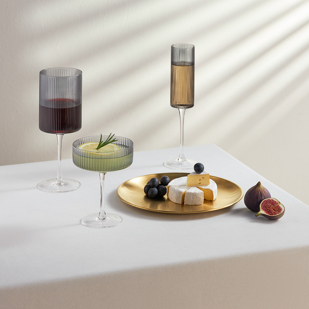 BY COLLECTION Black Line Набор бокалов для вина, 2шт., 500 мл, 8х22 см, стекло, арт.№ 820-851