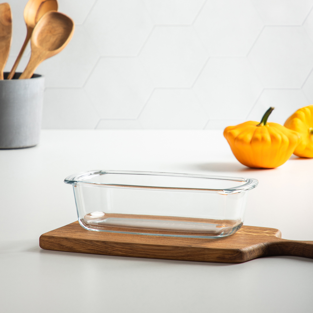 SATOSHI Форма для запекания жаропрочная прямоугольная, с ручками, узкая, стекло, 27х14х7,2см, 1,5л, арт.№ 825-033