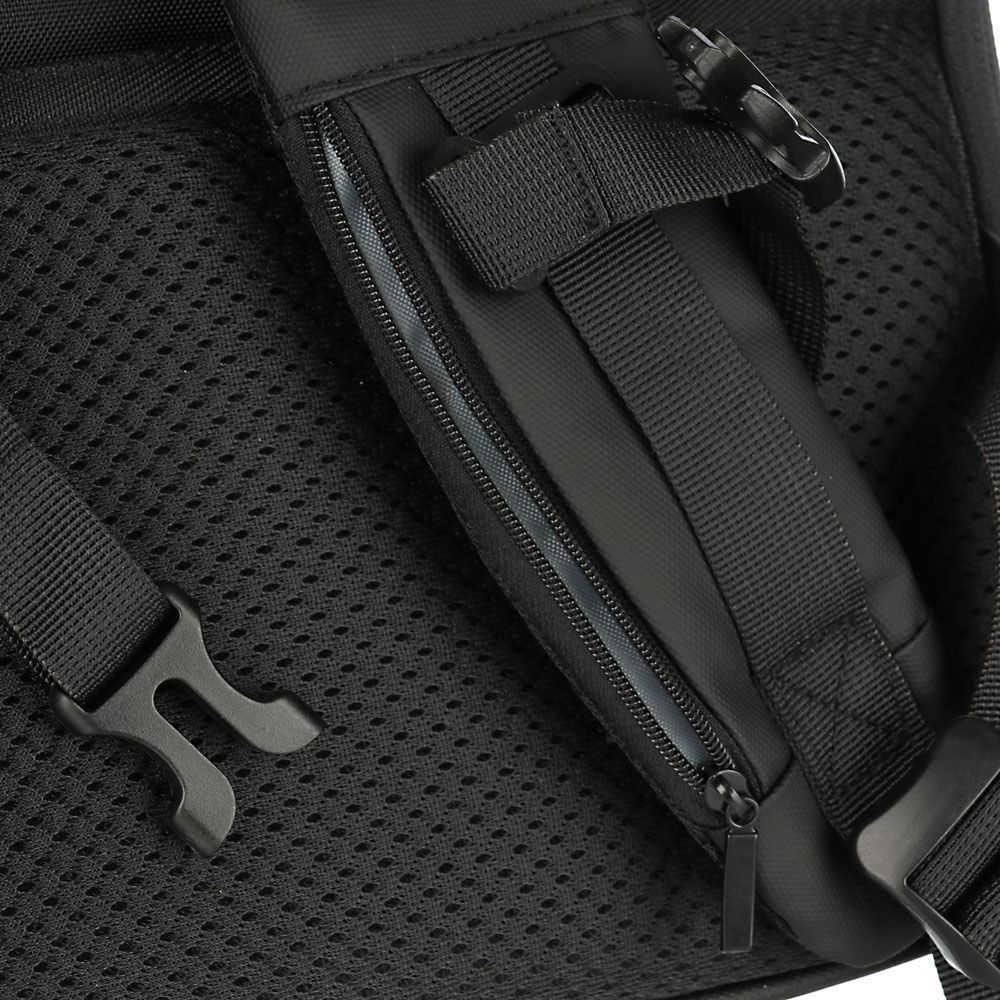 Рюкзак подростковый премиум, 46x29x12см, 2отд, 6 карм, эргон.спинка, прорезиненный ПЭ, USB, черный, арт.№ 254-366