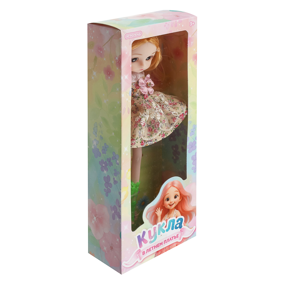Кукла 25 см в летнем платье, PP, PVC, тм ИГРОЛЕНД, арт.№ 267-963