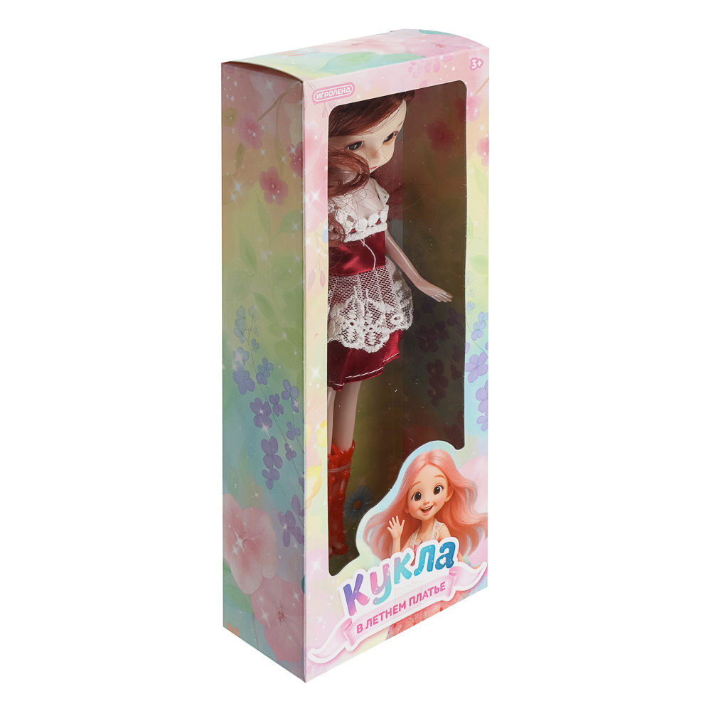 Кукла 25 см в летнем платье, PP, PVC, тм ИГРОЛЕНД, арт.№ 267-963
