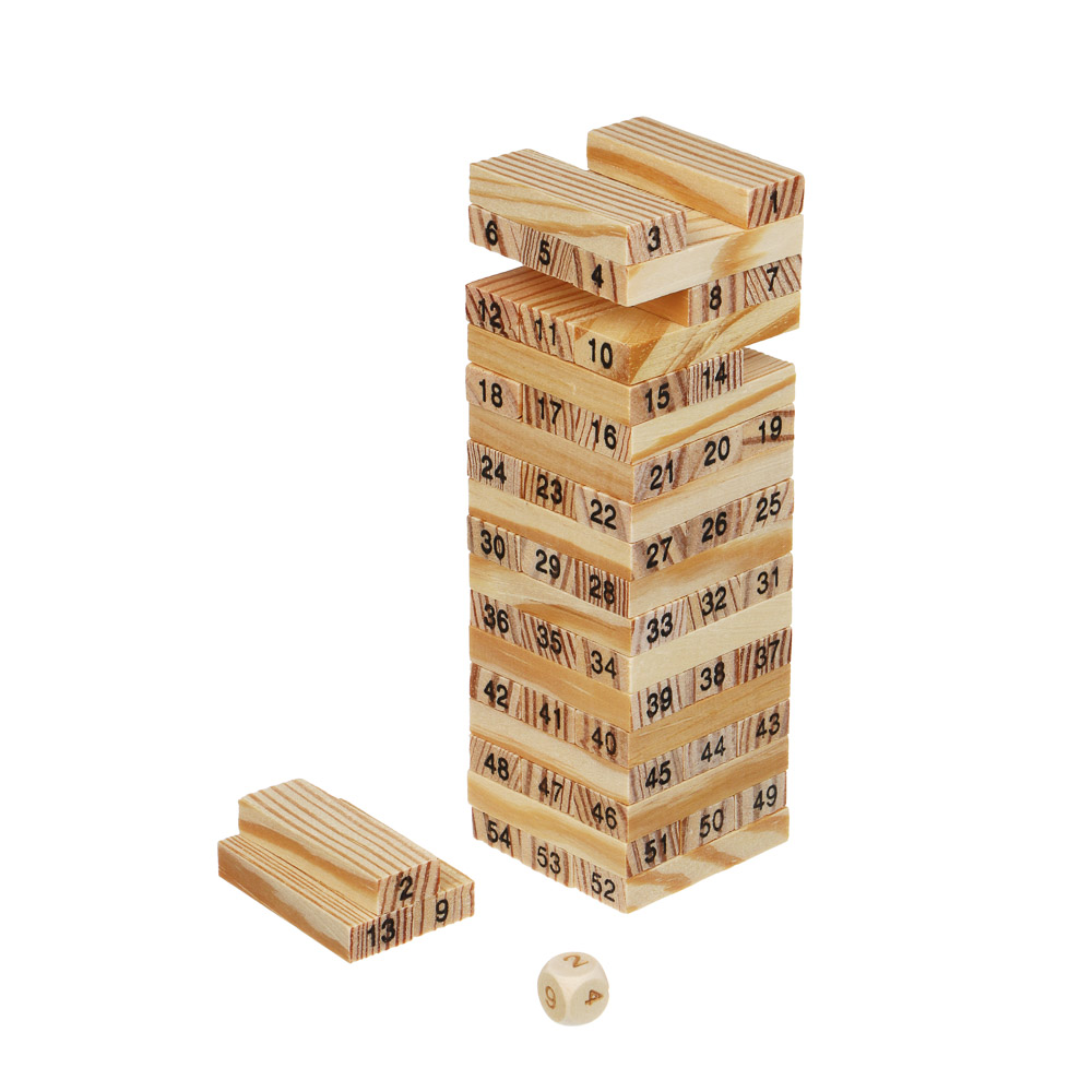 ИГРОЛЕНД Настольная игра "Падающая башня", дерево, 5,5х5,5х18,5см, арт.№ 272-162
