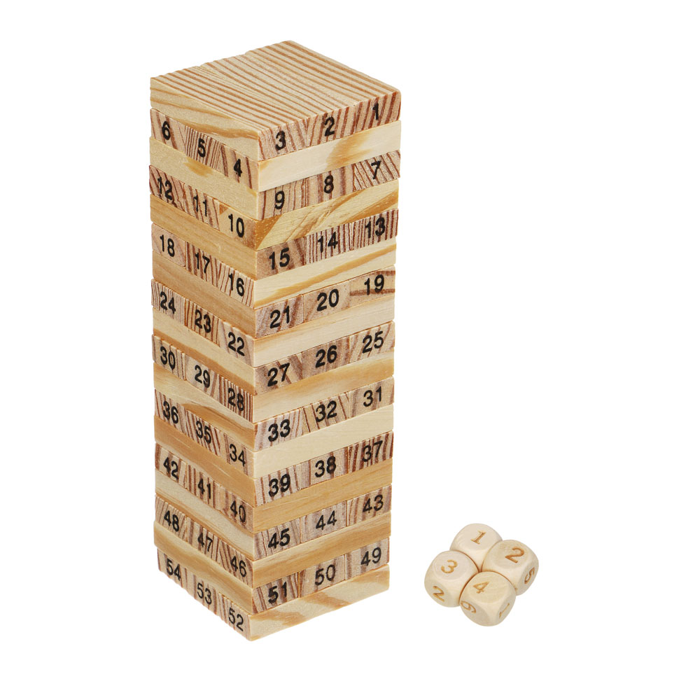 ИГРОЛЕНД Настольная игра "Падающая башня", дерево, 5,5х5,5х18,5см, арт.№ 272-162