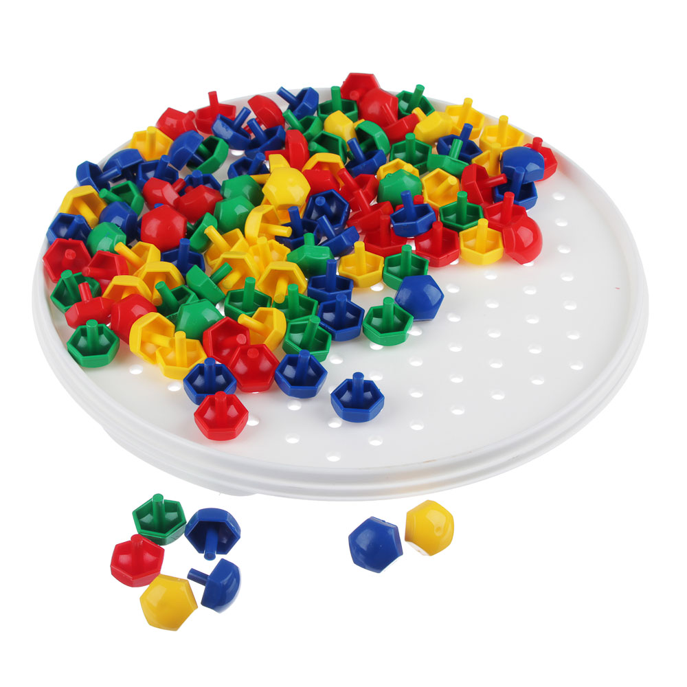 РЫЖИЙ КОТ Мозаика пластиковая, 110 шестигран.фишек 13мм, пластик, d18,5см, М-5656, арт.№ 272-178