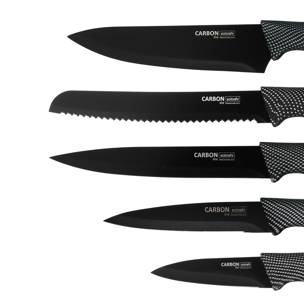 SATOSHI Карбон Набор ножей кухонных 6пр, в магнитной коробке, арт.№ 803-075
