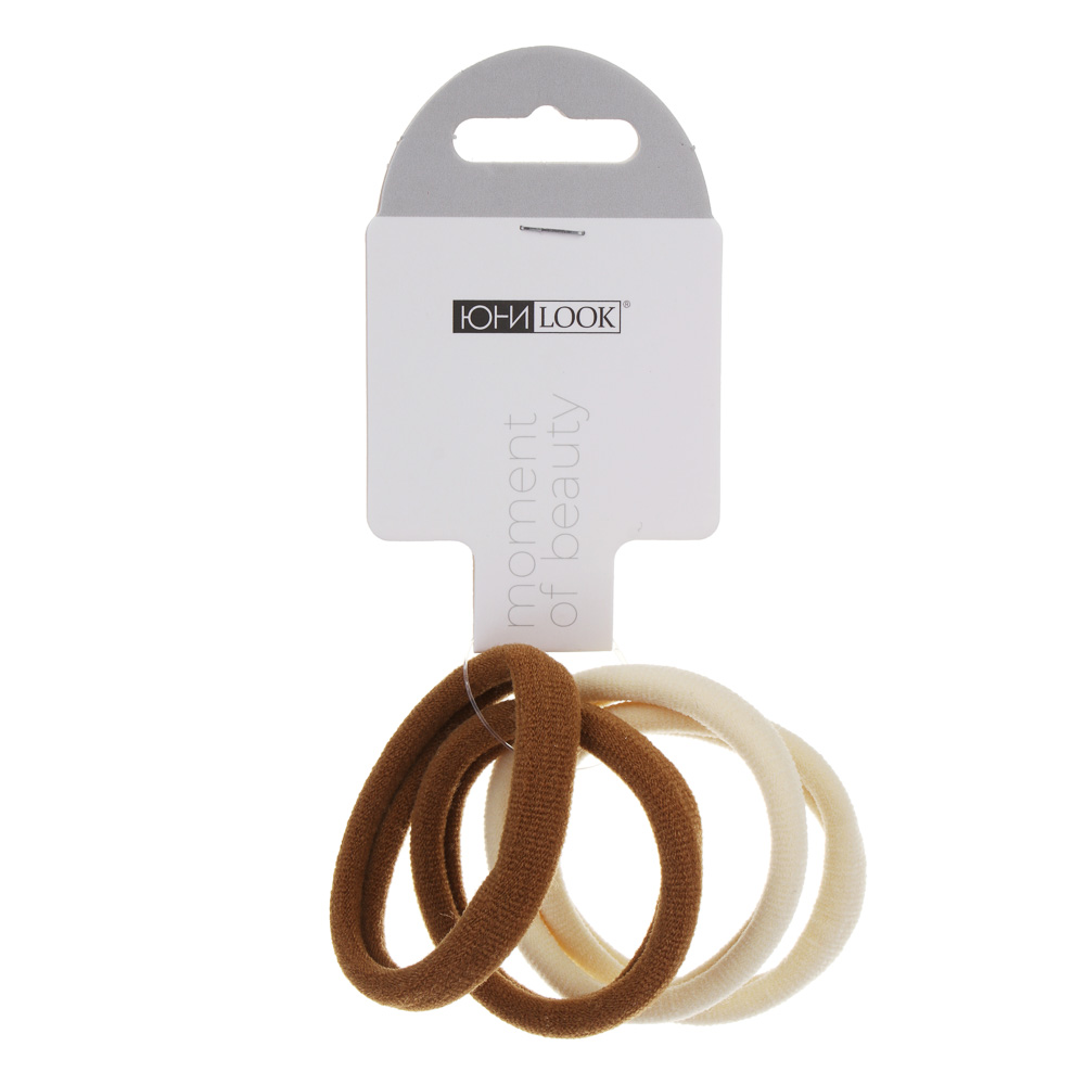 Резинки для волос ЮНИLOOK 4шт, d5см, полиэстер, 3 микса цветов, ACS-52, арт.№ 322-016