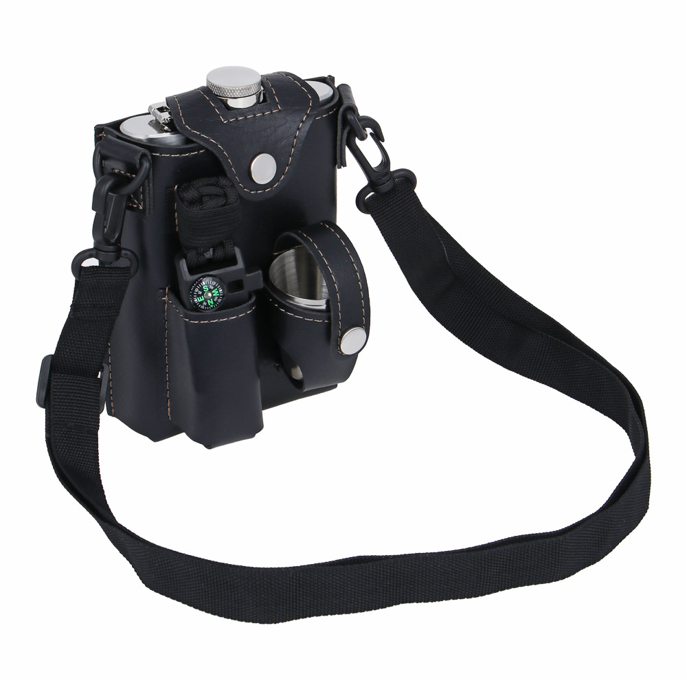 РУССО ТУРИСТО Набор походный КОМАНДИРСКИЙ, фляга, 2 стопки, нерж.сталь, арт.№ 123-002