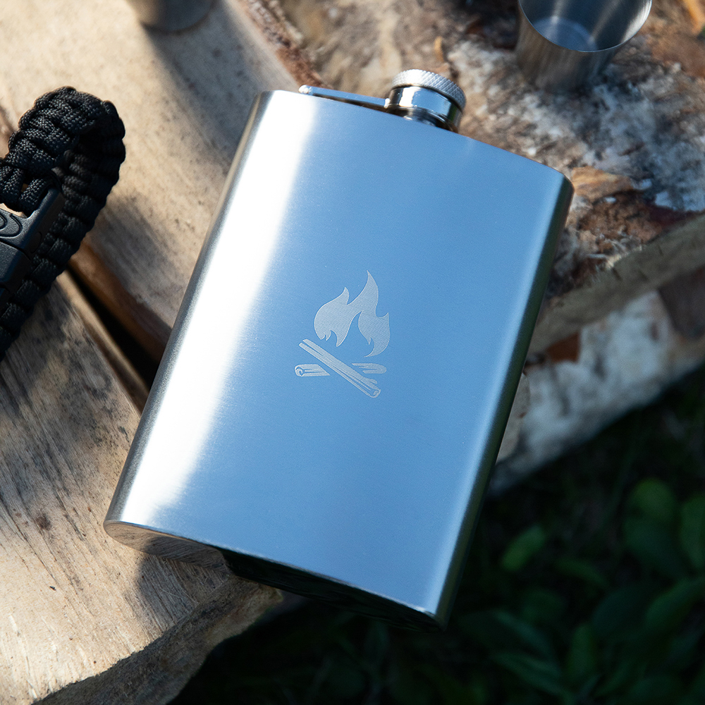 РУССО ТУРИСТО Набор походный КОМАНДИРСКИЙ, фляга, 2 стопки, нерж.сталь, арт.№ 123-002