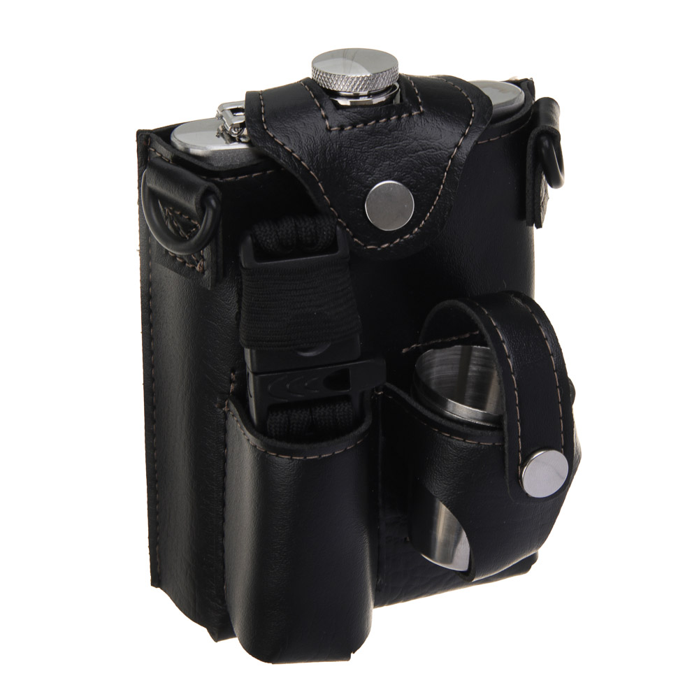 РУССО ТУРИСТО Набор походный КОМАНДИРСКИЙ, фляга, 2 стопки, нерж.сталь, арт.№ 123-002