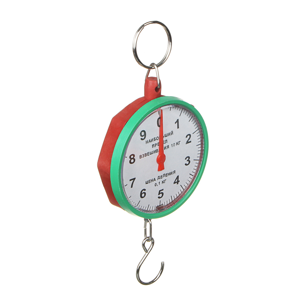Безмен механический, круглый, нагрузка до 10кг, пластик, 3 цвета, СХ-149, арт.№ 487-006