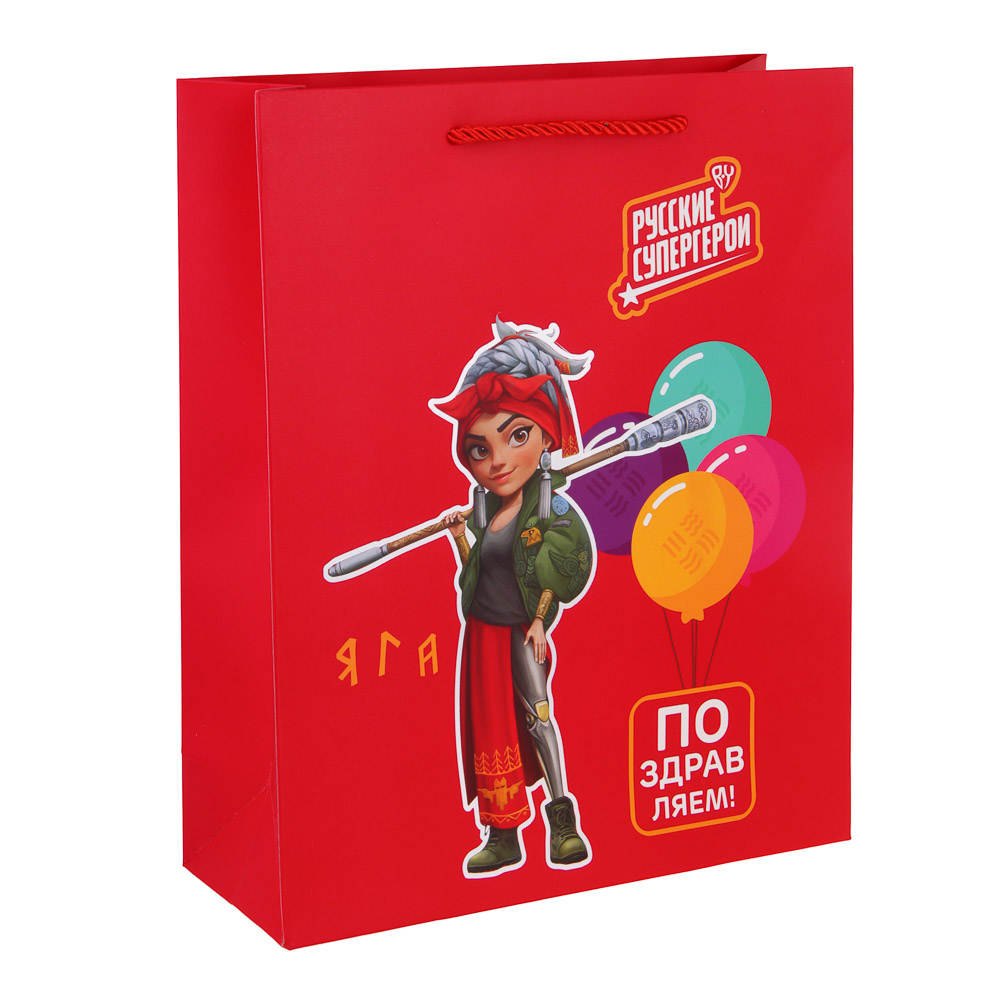 BY Пакет подарочный, высококачеств.бумага, тиснение фольгой, 26х32х10см, Яга, арт.№ 507-015