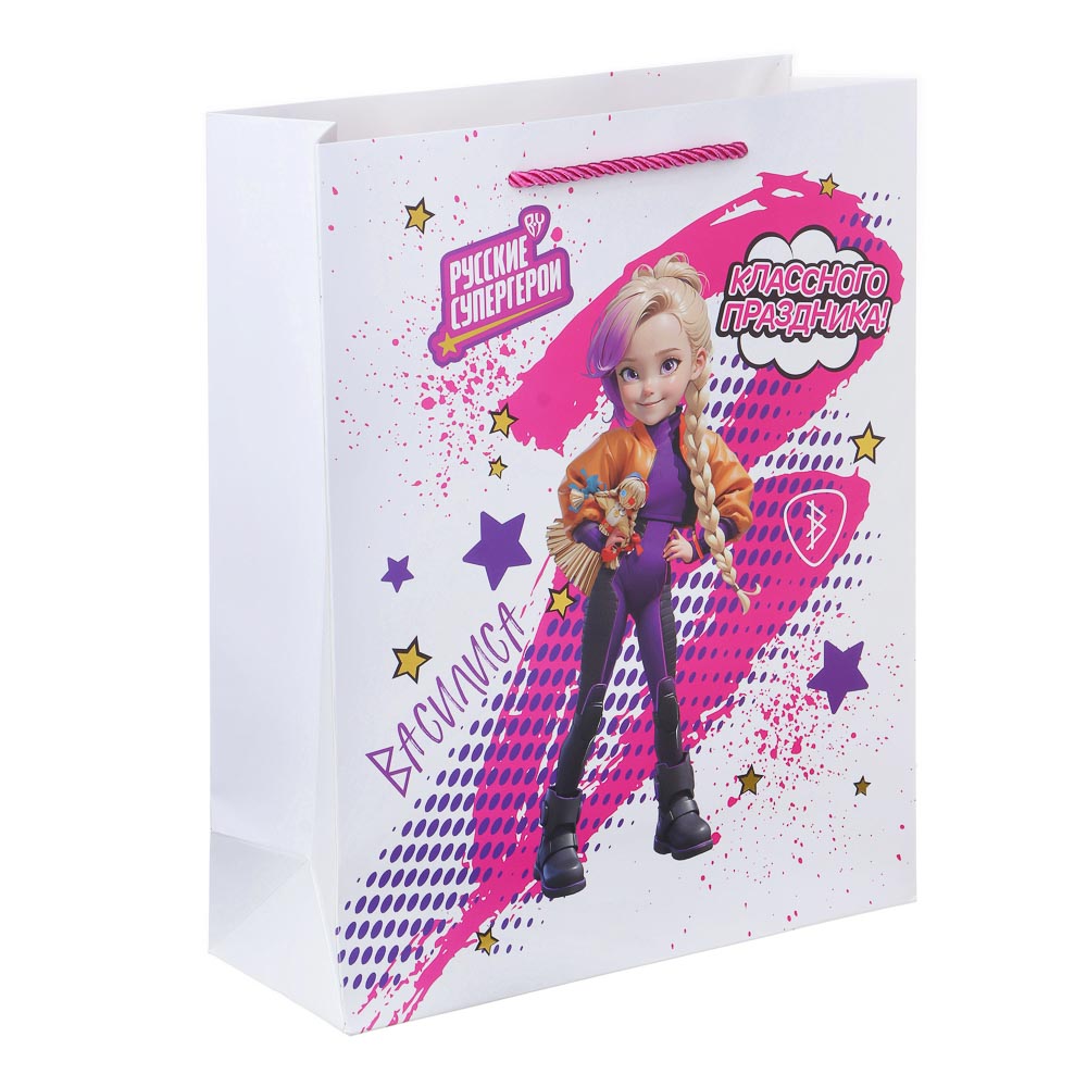 BY Пакет подарочный, высококачеств.бумага, тиснение фольгой, 26х32х10см, Василиса, арт.№ 507-016