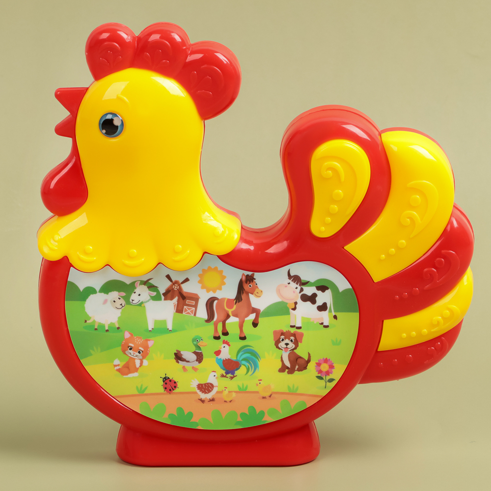 ИГРОЛЕНД Музыкальная игрушка "Петушок" пластик, звук, 23,6х20х1.5 см, арт.№ 272-812