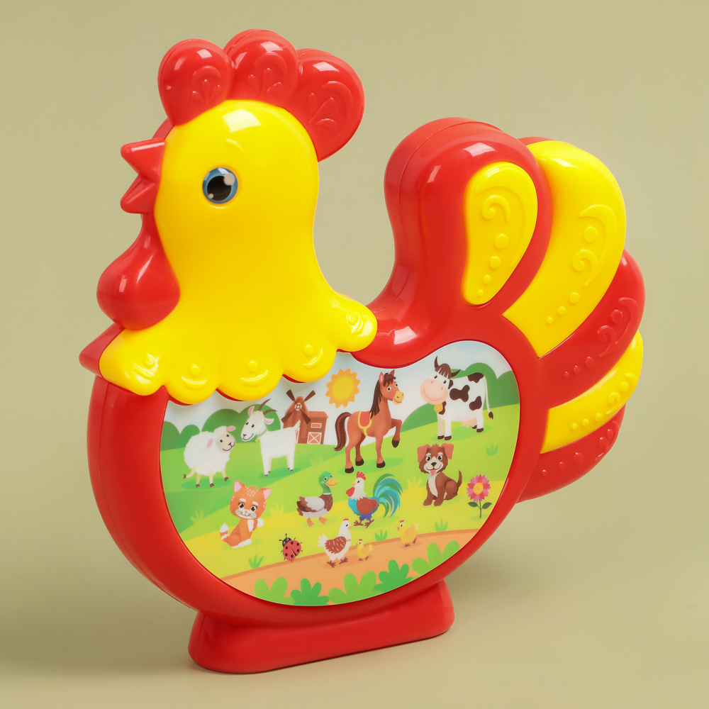 ИГРОЛЕНД Музыкальная игрушка "Петушок" пластик, звук, 23,6х20х1.5 см, арт.№ 272-812