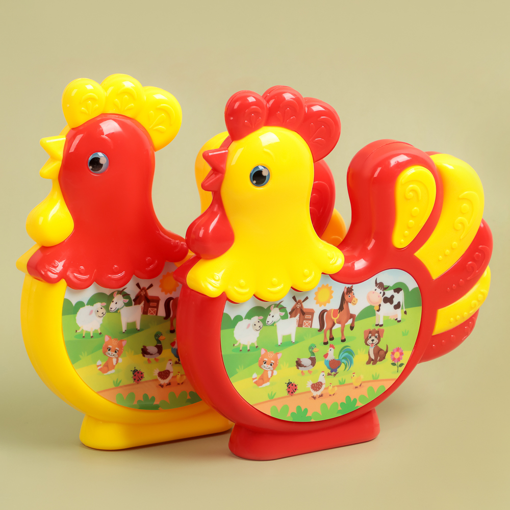 ИГРОЛЕНД Музыкальная игрушка "Петушок" пластик, звук, 23,6х20х1.5 см, арт.№ 272-812
