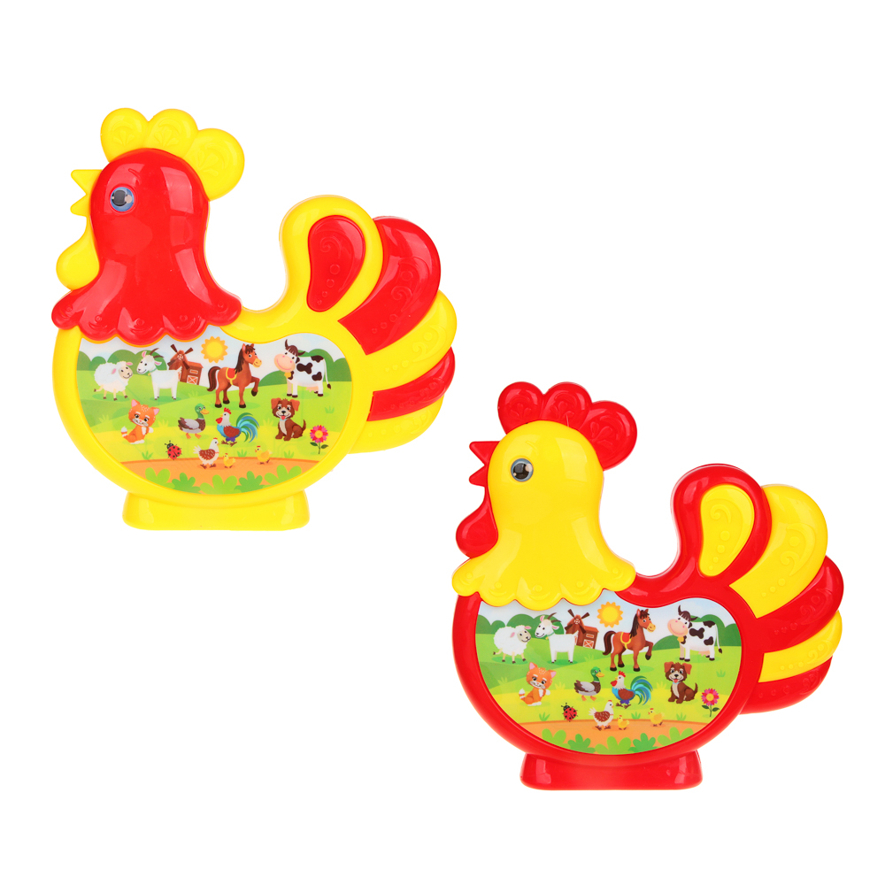 ИГРОЛЕНД Музыкальная игрушка "Петушок" пластик, звук, 23,6х20х1.5 см, арт.№ 272-812