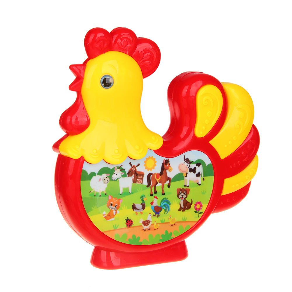 ИГРОЛЕНД Музыкальная игрушка "Петушок" пластик, звук, 23,6х20х1.5 см, арт.№ 272-812