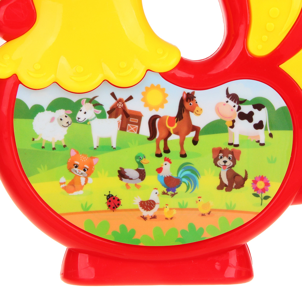 ИГРОЛЕНД Музыкальная игрушка "Петушок" пластик, звук, 23,6х20х1.5 см, арт.№ 272-812